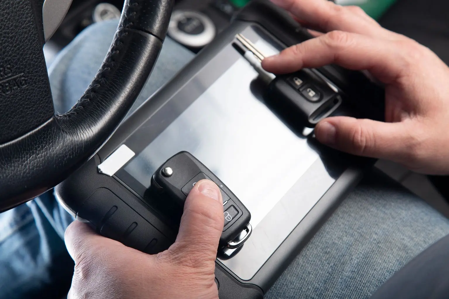 Professional Automotive Locksmith Service Team Replacing Car Keys Instantly